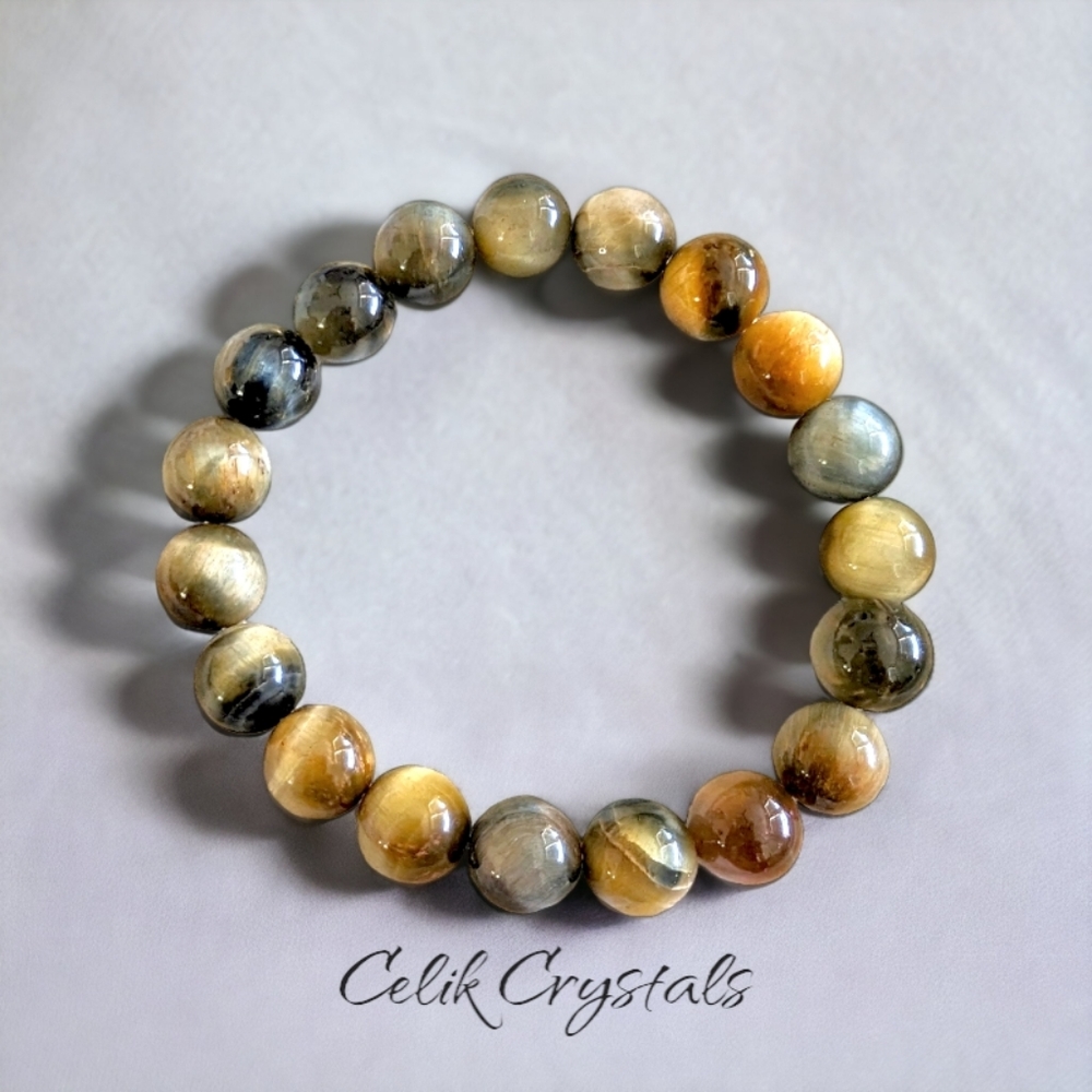 Tiger Eye Healing Bracelet Natural Stones for Men or Women 10mm - Picture 1 of 3